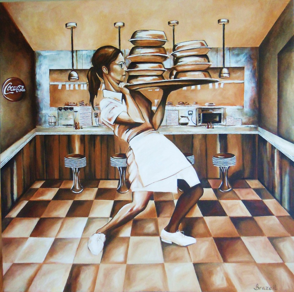 The Waitress,  Acrylics,  36' x 36'